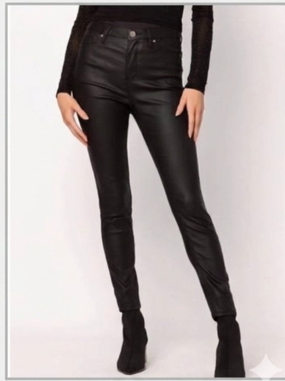 Almost Famous Coated Finish Super High Rise Skinny Pants Grey Size 0 NWT